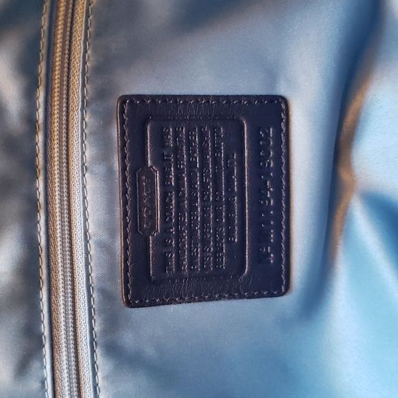 Coach leather purse tote shoulder bag large navy blue - Picture 5 of 9